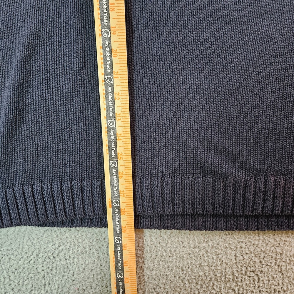 Chaps Sweater Men XXL Chunky Knit‎ Cotton 1/4 Zip Navy Blue - Picture 11 of 13